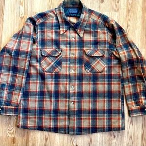 Vintage 1960-70s XL Pendleton Flannel. 100% Virgin Wool made in USA
